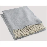 hessnatur Mix Plaid LIA aus Bio-Baumwolle mit Bio-Lambswool - blau - Größe 130x180 cm