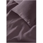 hessnatur Musselin Bettwäsche-Set aus Bio-Baumwolle - lila - Größe 135x200 / 40x80 cm