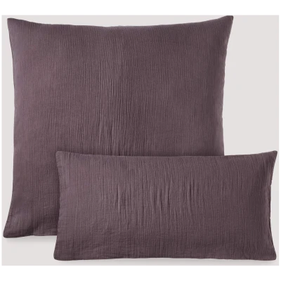 hessnatur Musselin Kissenbezug aus Bio-Baumwolle - lila - Größe 40x80 cm