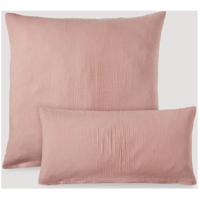 hessnatur Musselin Kissenbezug aus Bio-Baumwolle - rosa - Größe 40x80 cm