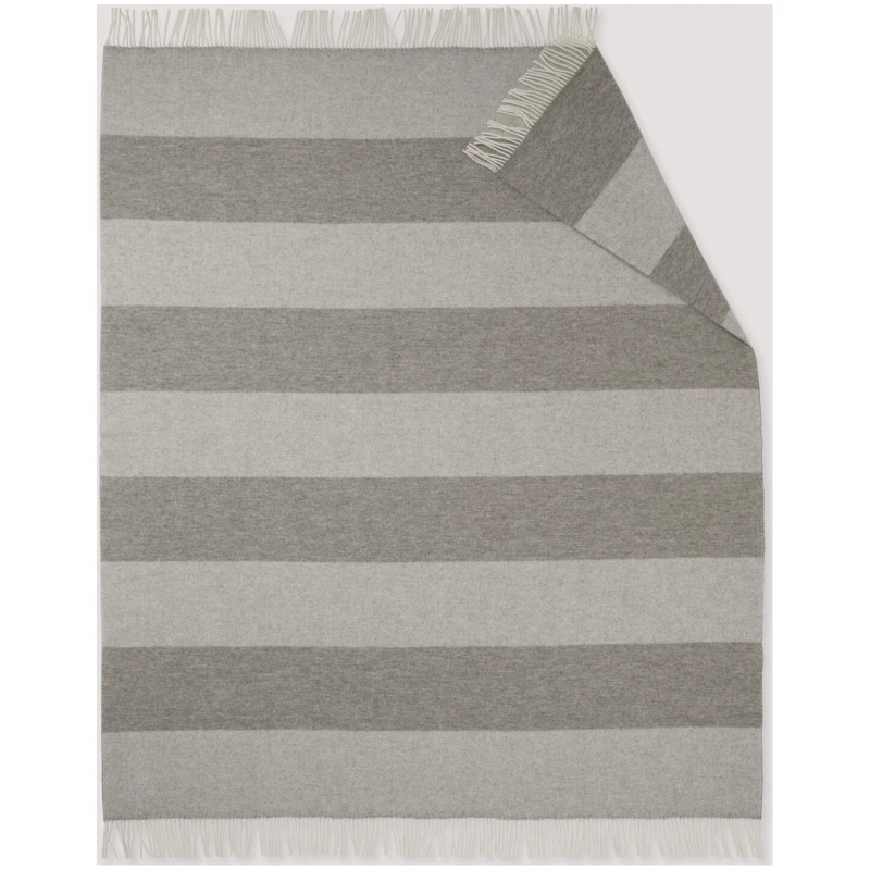 hessnatur Plaid LOKKO aus Bio-Lambswool - grau - Größe 130x180 cm