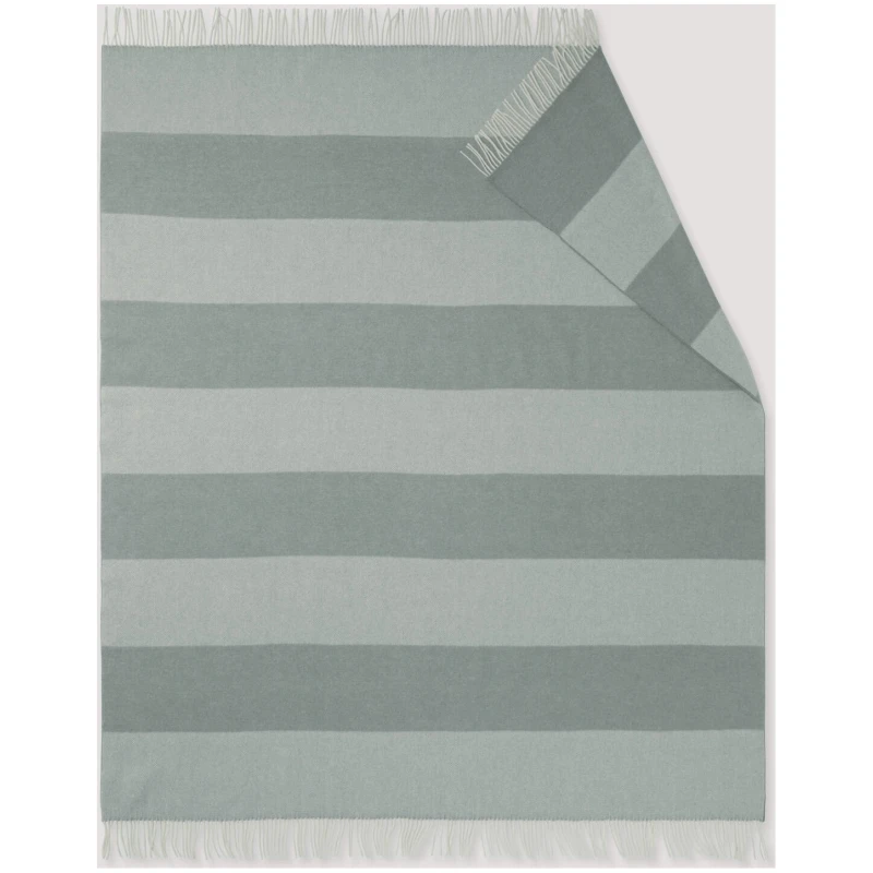 hessnatur Plaid LOKKO aus Bio-Lambswool - grün - Größe 130x180 cm