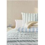hessnatur Renforcé Bettwäsche-Set CANNES aus Bio-Baumwolle - grün - Größe 135x200 / 40x80 cm