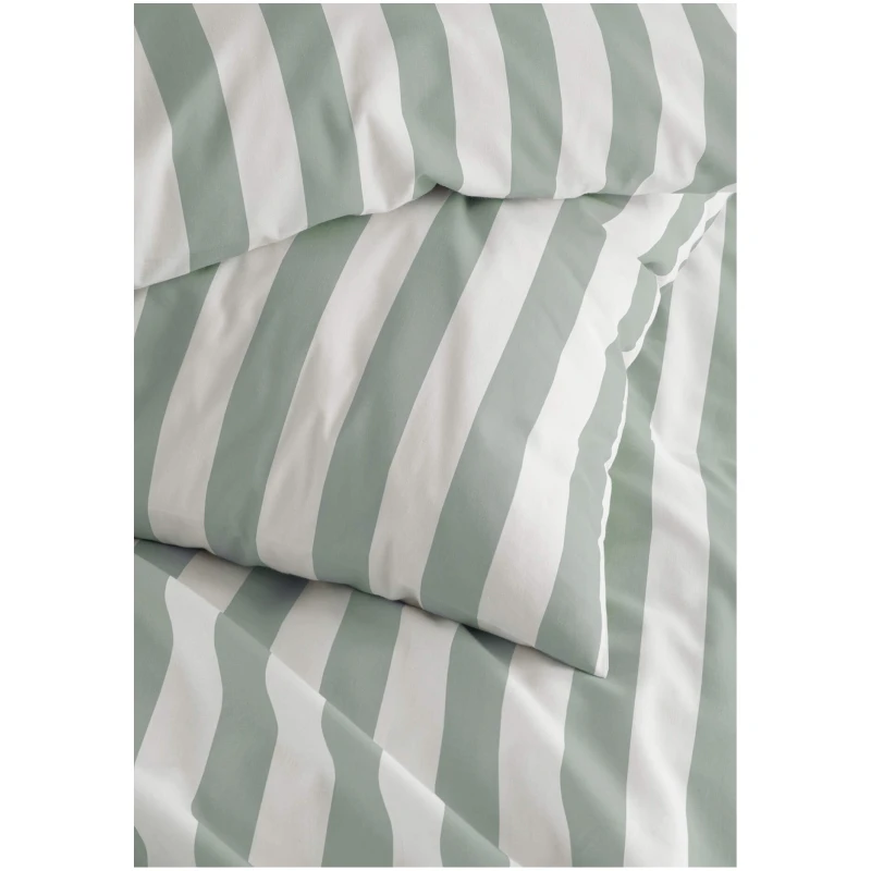 hessnatur Renforcé Bettwäsche-Set CANNES aus Bio-Baumwolle - grün - Größe 135x200 / 40x80 cm