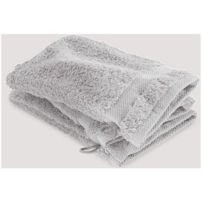hessnatur Waschhandschuh im 3er-Pack aus Bio-Baumwolle - grau - Größe 15x20 cm