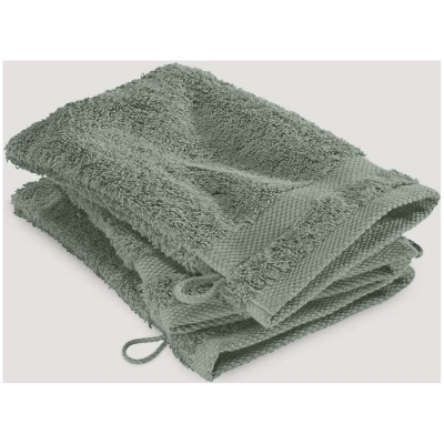 hessnatur Waschhandschuh im 3er-Pack aus Bio-Baumwolle - grün - Größe 15x20 cm