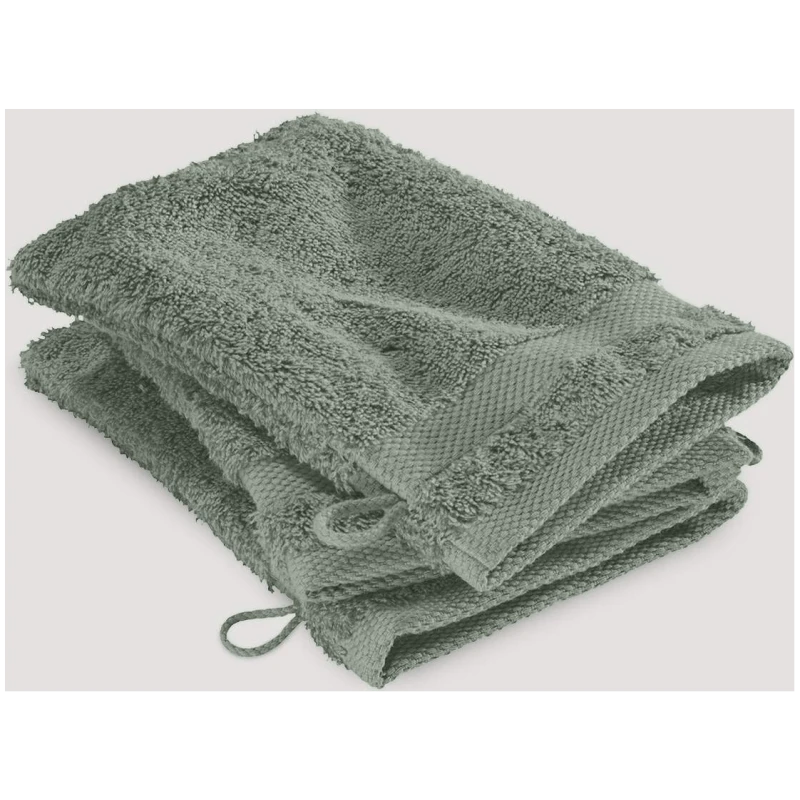 hessnatur Waschhandschuh im 3er-Pack aus Bio-Baumwolle - grün - Größe 15x20 cm