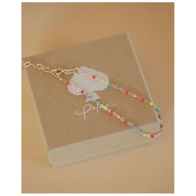 pikfine Buntes Perlenarmband "Lumi" / silber oder vergoldet
