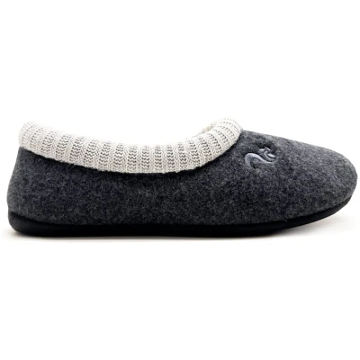 thies Damen vegan Hausschuhe Cozy Home Dunkelgrau (W/X)
