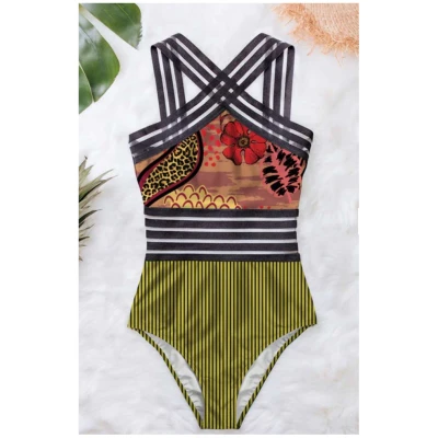 Averie Damen vegan Badeanzug Narelle Rot GrÃ¼n