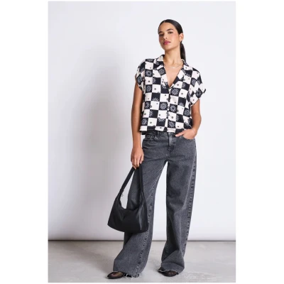 Bluse Tierra Floral Schwarz