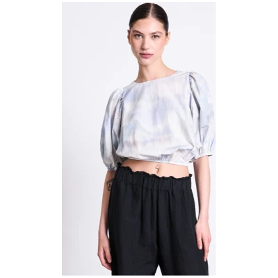 JAN 'N JUNE Damen vegan Bluse Laide Cloud Print