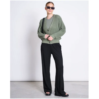 JAN 'N JUNE Damen vegan Chunky Cardigan Lena Sea Spray GrÃ¼n