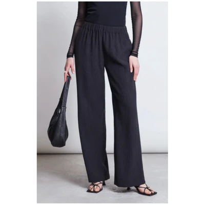 JAN 'N JUNE Damen vegan Hose Hava Crinkle Schwarz