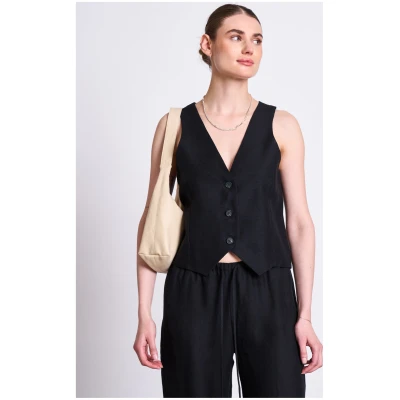 JAN 'N JUNE Damen vegan Hose Sjov Drawstring Schwarz