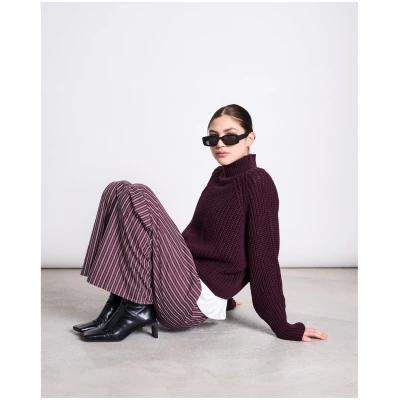 JAN 'N JUNE Damen vegan Hose Soby Kirsche Lack/Weiß