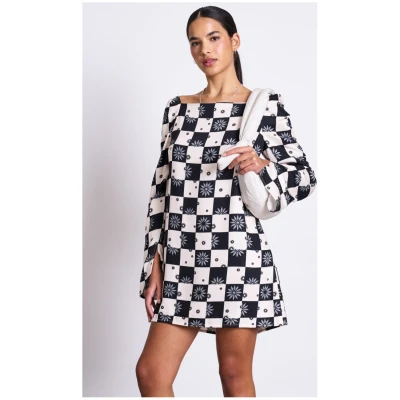 JAN 'N JUNE Damen vegan Minikleid Mit Quadratischem Ausschnitt Glad Floral Square Print