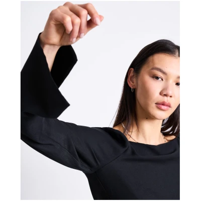 JAN 'N JUNE Damen vegan Minikleid Quadratischer Ausschnitt Glad Schwarz