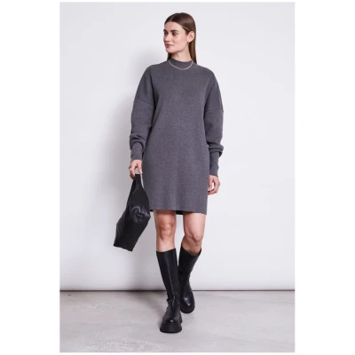 JAN 'N JUNE Damen vegan Strickkleid Nuna Dunkelgrau