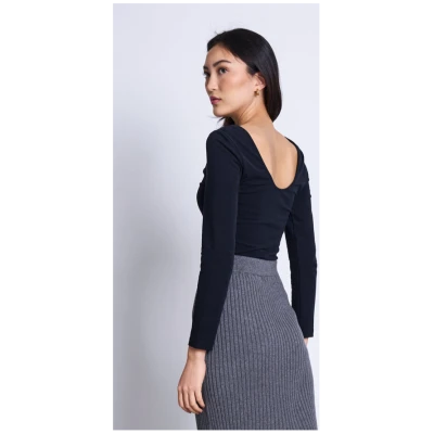 JAN 'N JUNE Damen vegan T-Shirt Longsleeve Leon Soft Schwarz