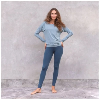 Jaya KATE - Damen - Klassische High-Waist Leggings, elastisch, doppelte Taillenpartie