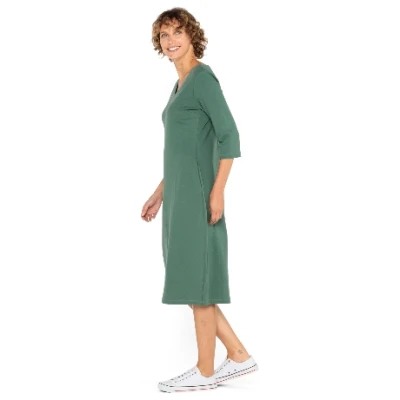 Jerseykleid aus reiner Bio-Baumwolle, lorbeer 36