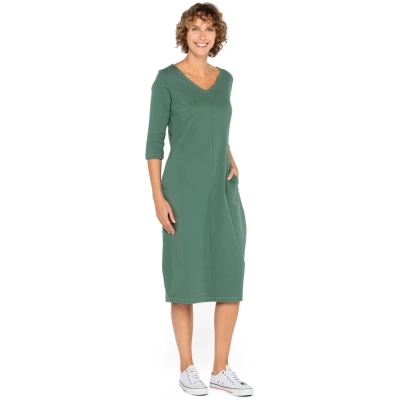 Jerseykleid aus reiner Bio-Baumwolle, lorbeer 36