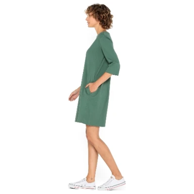 Jerseykleid aus reiner Bio-Baumwolle, lorbeer 38