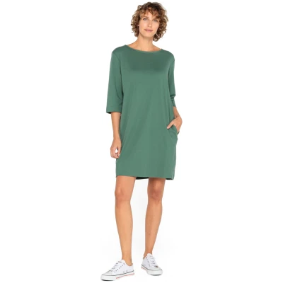 Jerseykleid aus reiner Bio-Baumwolle, lorbeer 38
