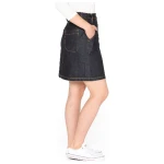Kurzer Jeansrock mit Kontrastnähten aus reiner Bio-Baumwolle, jeansblau 36
