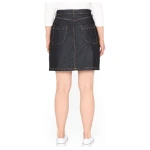 Kurzer Jeansrock mit Kontrastnähten aus reiner Bio-Baumwolle, jeansblau 36
