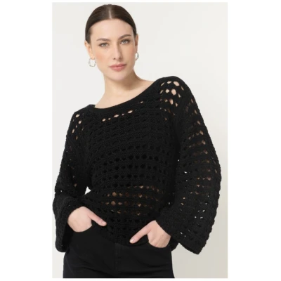LOVJOI Damen vegan Pullover Ysabela Schwarz