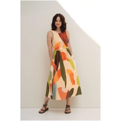 NÃ¤z Damen vegan Kleid Elena Print Jersey Multicolor