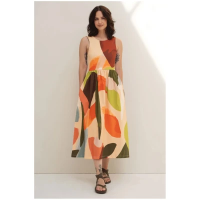 NÃ¤z Damen vegan Kleid Elena Print Jersey Multicolor