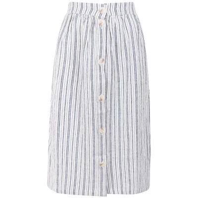 NÃ¤z Damen vegan Midirock Emilia Blau Gestreift