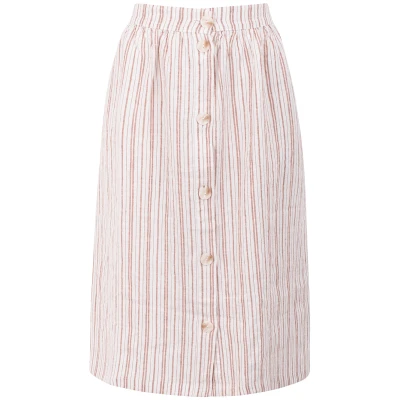 NÃ¤z Damen vegan Midirock Emilia Gestreift Beige