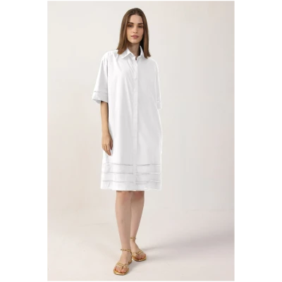 Neu Nomads Damen vegan Kleid Lila Weiß