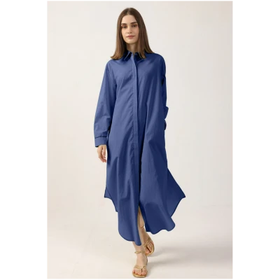 Neu Nomads Damen vegan Maxikleid Galit Bluejay Hemdkleid