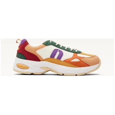 Odaje Damen vegan Sneaker Mae Pfirsich/Senf/Weiß