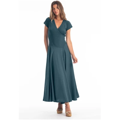 RAVENS VIEW IBIZA Damen vegan Kleid Veronika St Ozeanblau