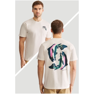 T-Shirt Stockholm Cut Out Trout Off White