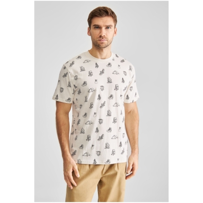 T-Shirt Stockholm Go Outside AOP Off White