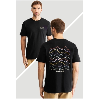 T-Shirt Stockholm Line Mountains Schwarz