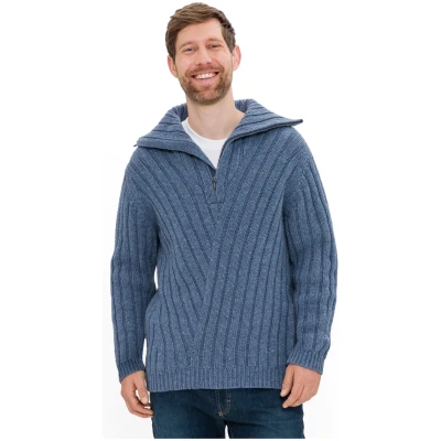 Troyer aus reiner Bio-Schurwolle, taubenblau XL