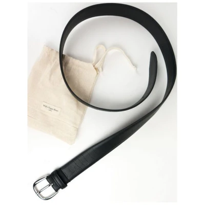Will's Vegan Shop D-Ring-Gürtel, 3 cm Schwarz Herren