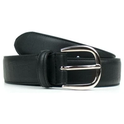 Will's Vegan Shop D-Ring-Gürtel, 3 cm Schwarz Herren