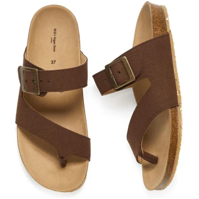 Will's Vegan Store Damen vegan Flip Flops Zehen Braun