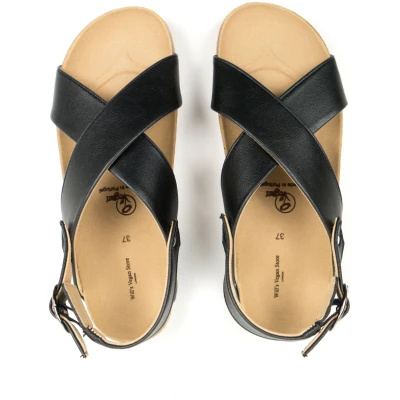 Will's Vegan Store Damen vegan Sandalen Huarache Schwarz