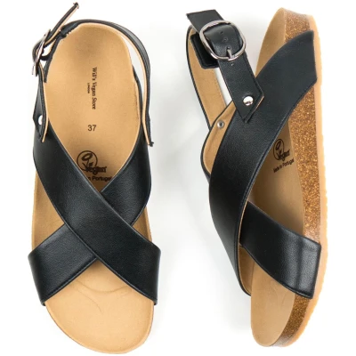 Will's Vegan Store Damen vegan Sandalen Huarache Schwarz