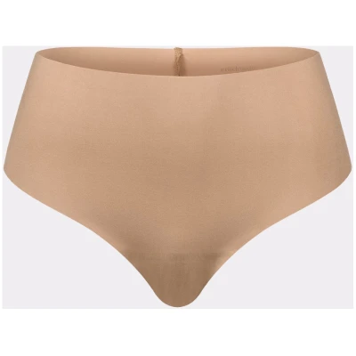 erlich textil Casual Cotton High Waist Brazil String für Frauen aus Baumwolle (aus kontrolliert biologischem Anbau) in ton